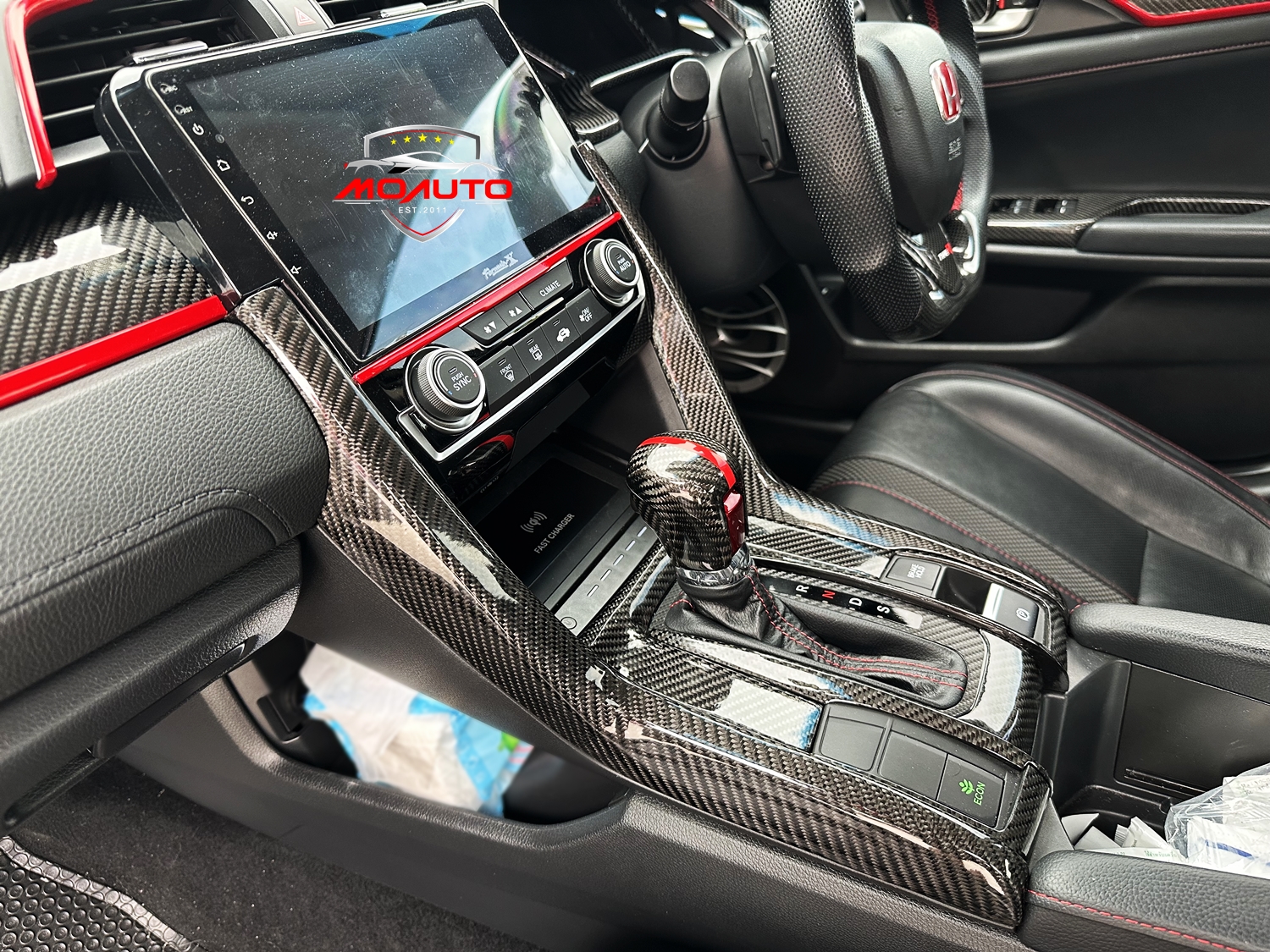 ชุดครอบคอนโซลเกียร์ CARBON แท้ CIVIC FC / FK 2016-2021