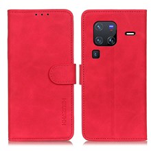 Case Vivo X80 Pro # Pre-orde * KHAZNEH เคสหนัง PU สไตล์วินเทจให้ความรู้สึกถึงมือที่ละเอียดอ่อนและรูปลักษณ์ที่หรูหรา *