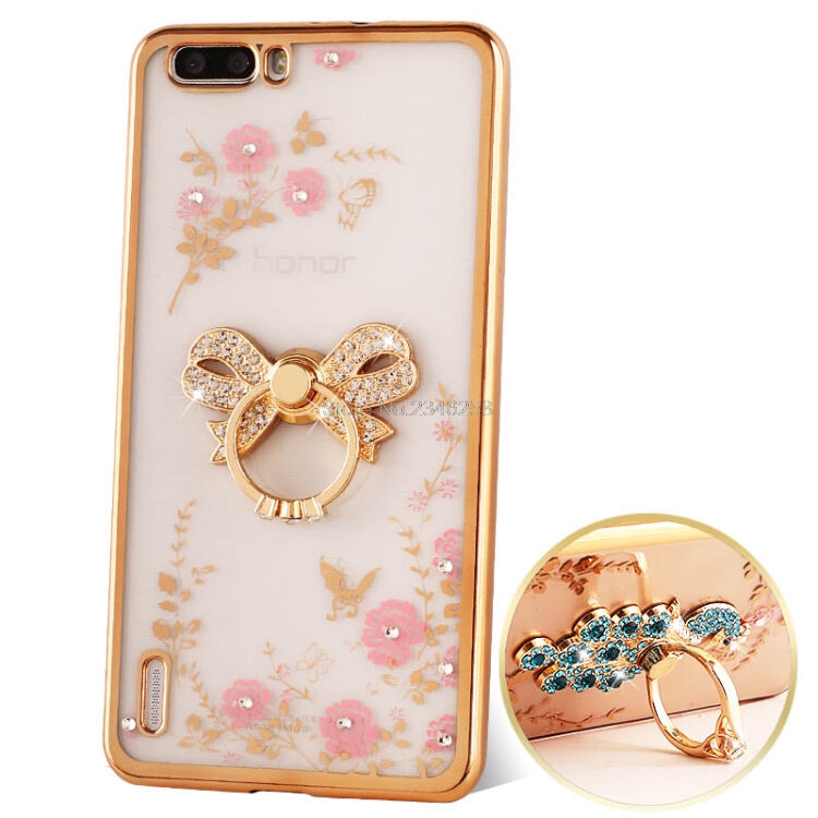 Case Huawei Honor 6 Plus / Pre-order * เคสหรูหราเทคนิคการชุบทอง TPU ซิลิโคนอ่อนนุ่ม + แหวน *
