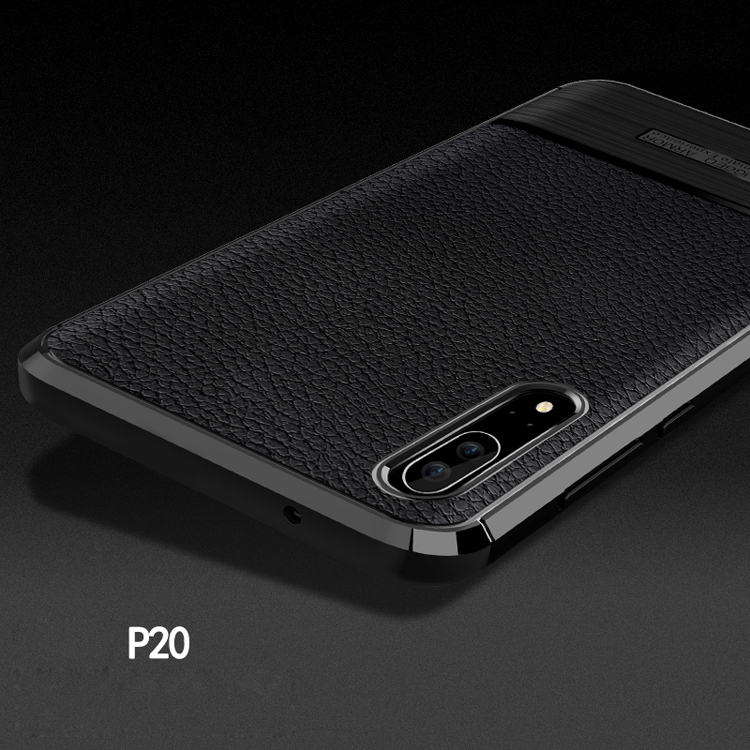 Case Huawei P20 / Pre-order * เคสผิวลิ้นจี่ + เนื้อและแปรง TPU *