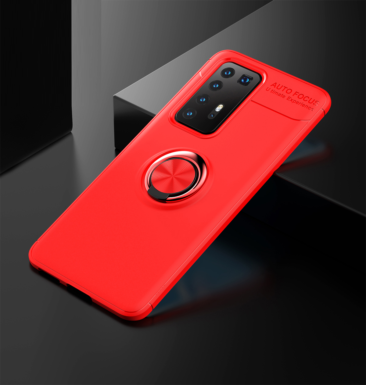 Case Huawei P40 Pro / Pre-order * LENUO เคสโลหะโทรศัพท์ TPU พร้อมฝาครอบแผ่นแม่เหล็ก + แหวน *