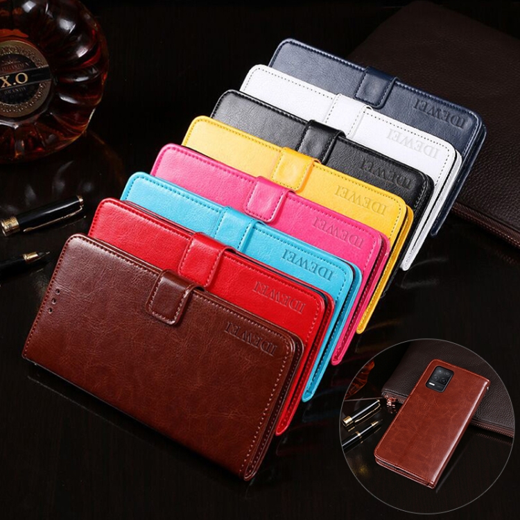 Case Realme 8 5G # Pre-Order * IDEWEI ช่องเสียบการ์ดการออกแบบ Folio Flip Crazy Horse Texture Leather *