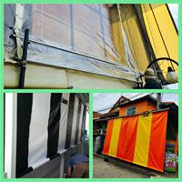 ผ้าใบชักรอก กว้าง2เมตร สูง1เมตร ทุกแบบ ทุกสี (ไม่รวมเสาค้ำ) ผ้าใบกันสาด ผ้าใบกันฝน ผ้าใบม้วนกันฝน ผ้าใบม้วนกันแดด ผ้าใบหน้าร้าน มีทุกสี 2m x 1m