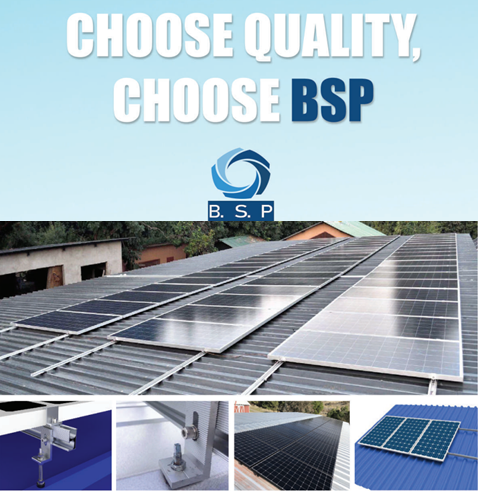 โครงยึดแผงโซล่าเซลล์ (Solar Mounting) ยี่ห้อ BSP สำหรับงาน Solar Rooftop