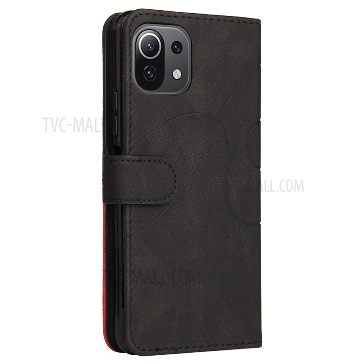 Case Xiaomi 11 Lite 5G # Pre-Order * เคสกระเป๋าสตางค์หนังสไตล์ประกบสองสีพร้อมสายคล้องมือ *