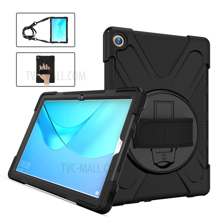 Case Huawei MediaPad M5 Pro / Pre-Order * เคสขาตั้งแบบหมุนได้ 360 องศา PC + เคสซิลิโคน Combo พร้อมสายคล้องมือและสายคล้องไหล่ *
