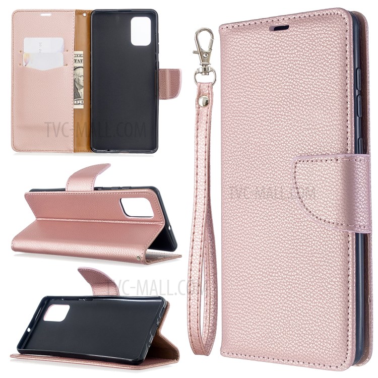 Case Samsung Galaxy A71 / Pre-order * เคสหนังลิ้นจี่สีบริสุทธิ์พร้อมสายคล้องมือ *