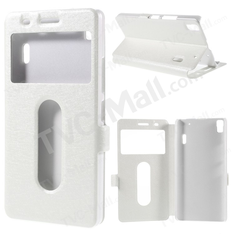 Case Lenovo A7000 / Pre-order * เคสผิวผ้าไหม 2 ช่องหน้าต่าง *