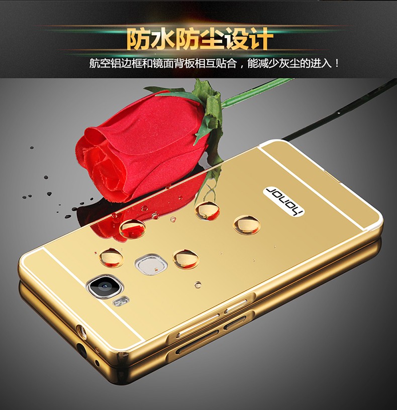 Case Huawei GR 5 / Pre-order * เคสโลหะ 2in1 กรอบเหมือนกระจก *