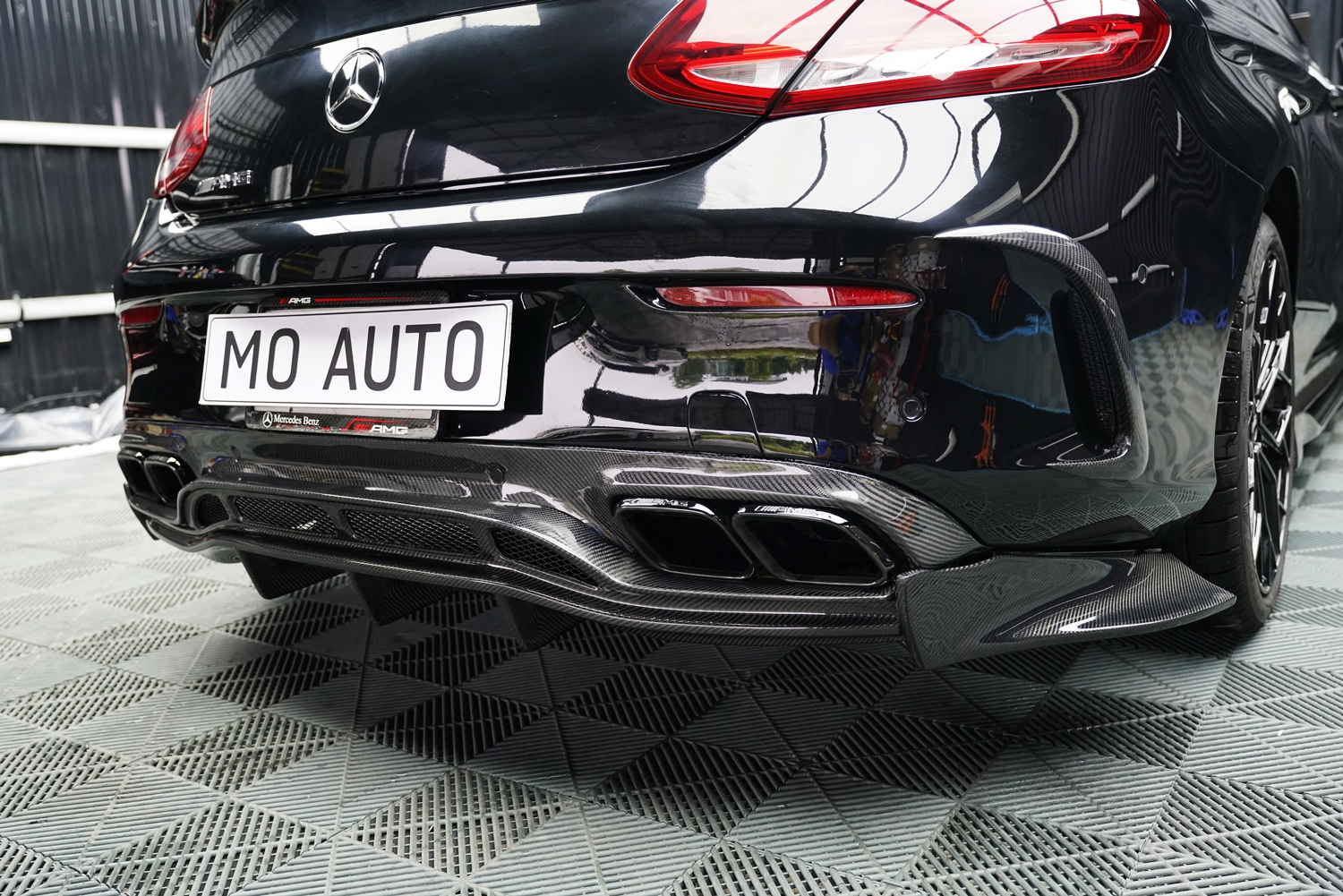 Diffuser PSM คาร์บอนแท้ สำหรับ C Coupe W205 C200 C250