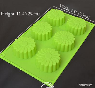 แม่พิมพ์ซิลิคน รูปดอกไม้ 6 ช่อง 80g 6*3cm