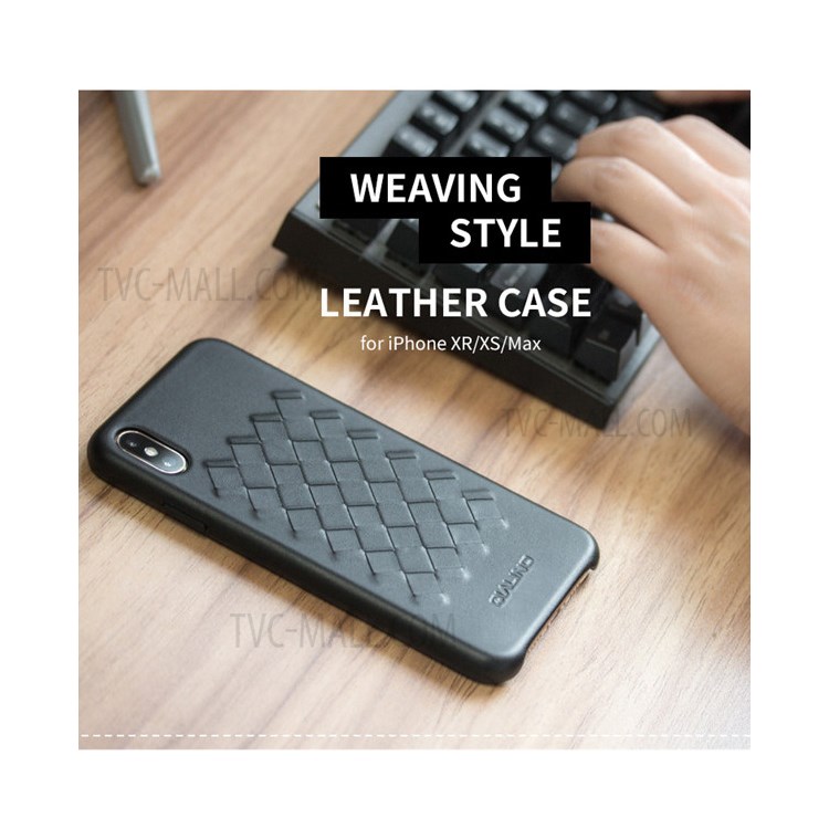 Case iPhone X, iPhone XS / Pre-Order * QIALINO ปกหนังลายสาน ปกหนังวัวชั้นบนสุด *