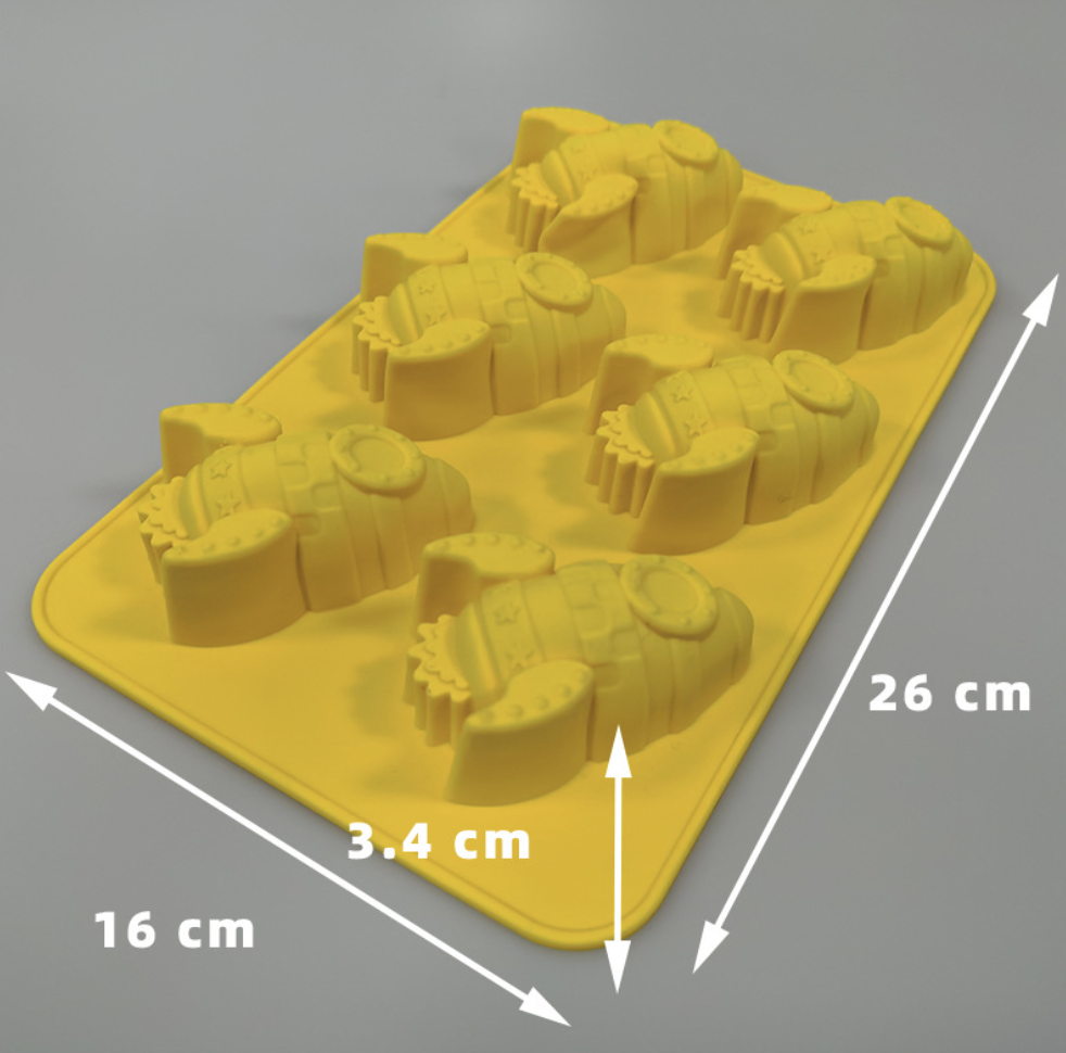 แม่พิมพ์ซิลิโคน ยานอวกาศ เครื่องบิน 6 ช่อง 4*7.6*3 cm 60 g 005682