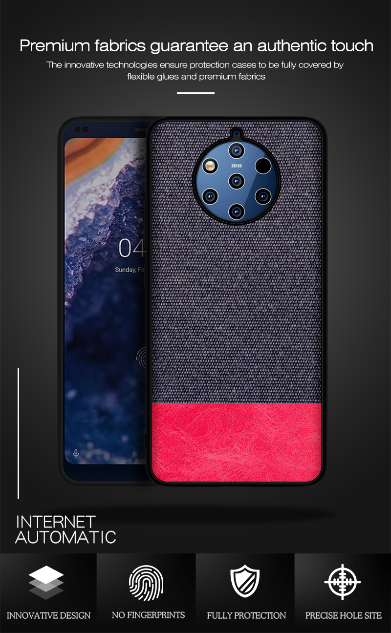 Case Nokia 9 PureView / Pre-order * เคสผ้า + หนัง PU + วัสดุ TPU การป้องกันที่ดี *