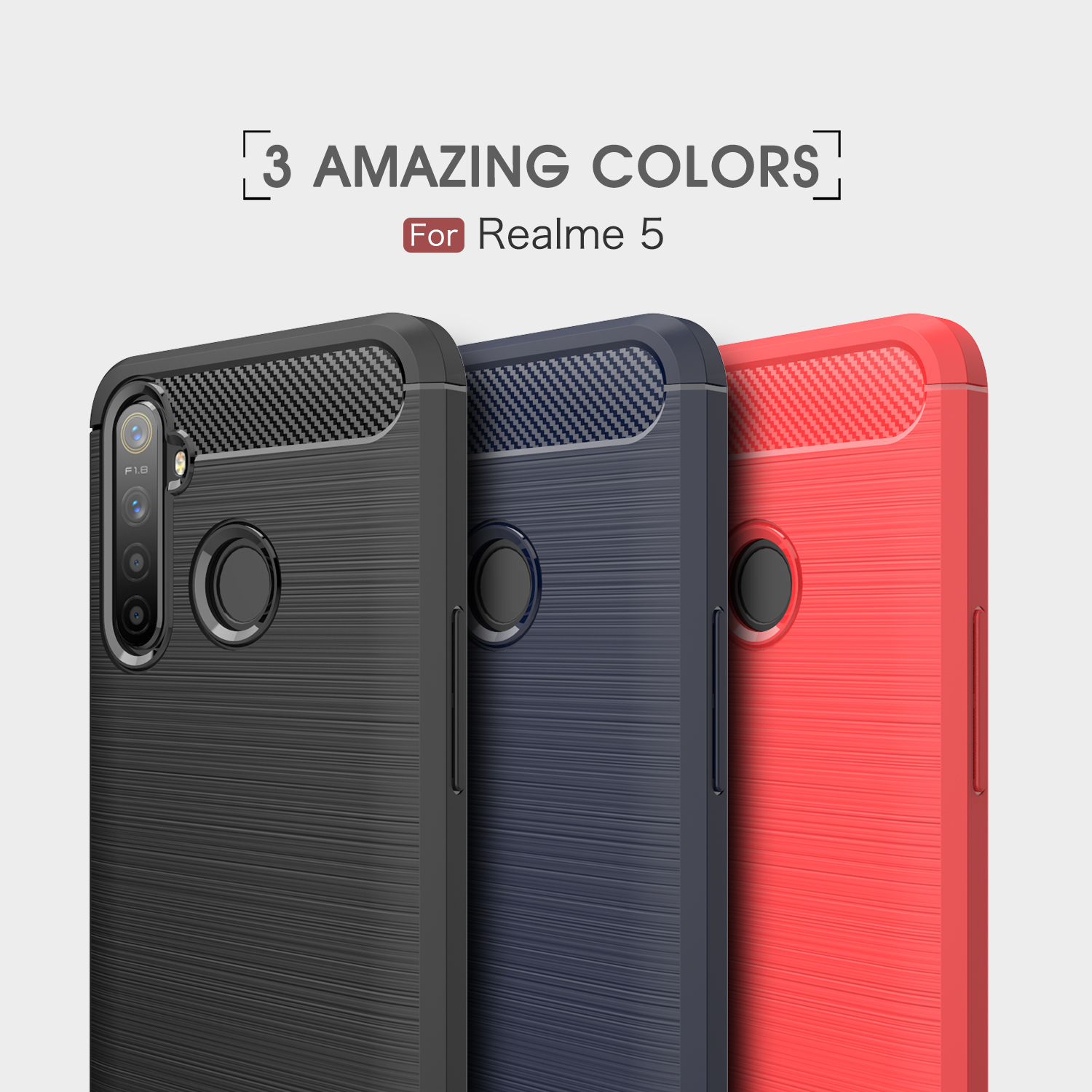 Case Realme 5i / Pre-Order * เคส TPU แบบปกคาร์บอนไฟเบอร์ ทำจากวัสดุ TPU คุณภาพสูงปลอดสารพิษและทนทาน *