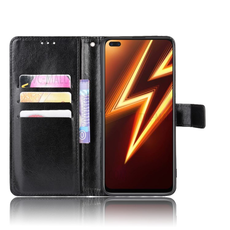 Case Realme 6 Pro / Pre-Order * เคสCrazy Horse สไตล์หนัง PU Wallet สไตล์กระเป๋า: 3 ช่องเสียบการ์ด + กระเป๋าเงินสด 1 ช่อง *