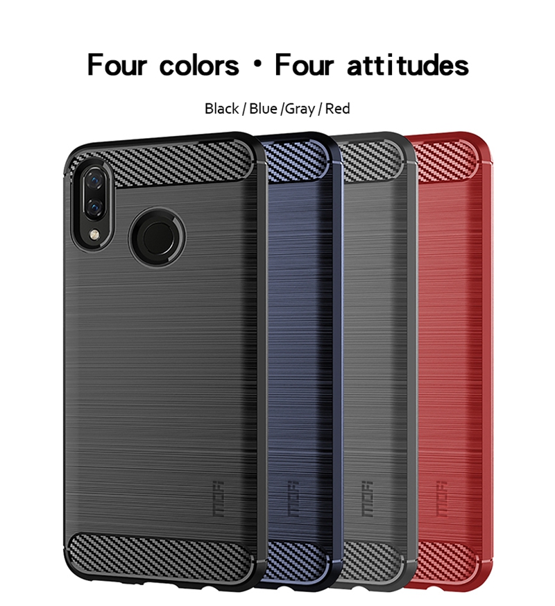 Case Huawei Y Max / Pre-orde * MOFI คาร์บอนไฟเบอร์ Texture Brushed TPU Cover *