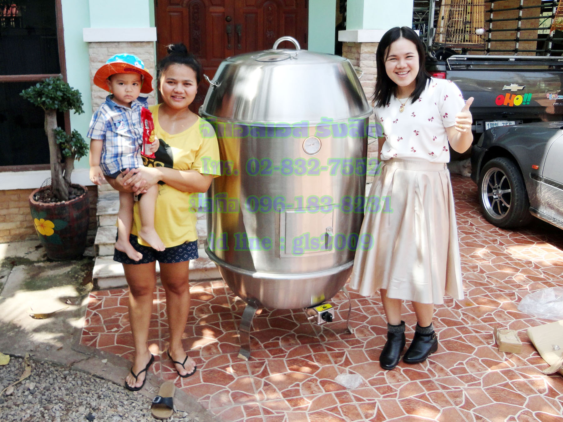 ถังอบเป็ดสแตนเลส80เซน ใช้แก๊ส