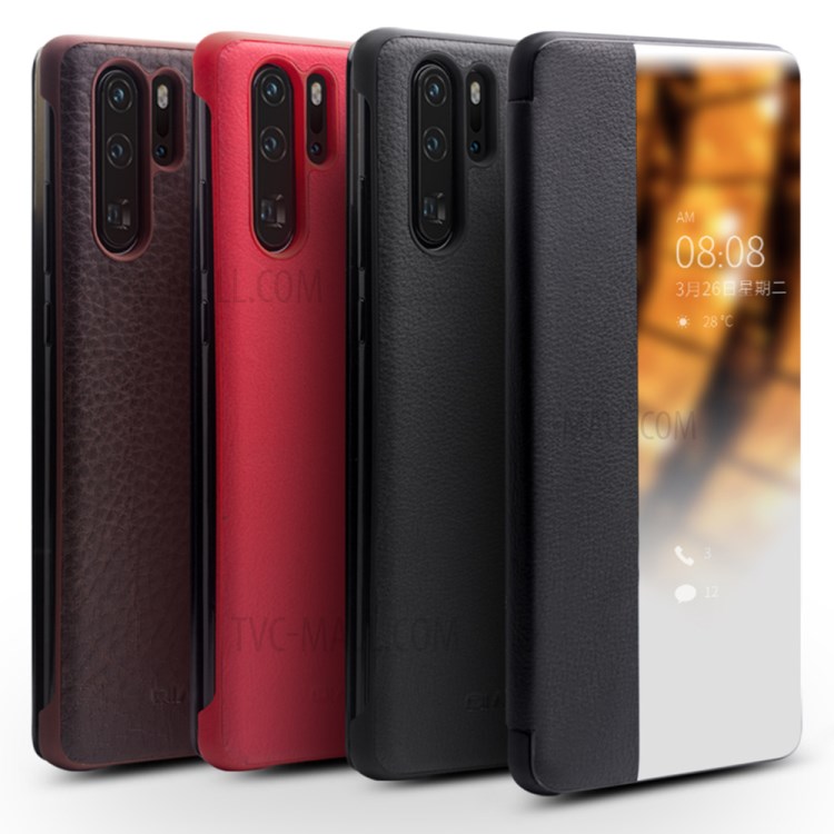 Case Huawei P30 Pro / Pre-Order * QIALINO Smart Phone Case หนังวัวชั้นบนสุดของแท้ สนับสนุนฟังก์ชั่นปลุก / นอนหลับอัจฉริยะ *