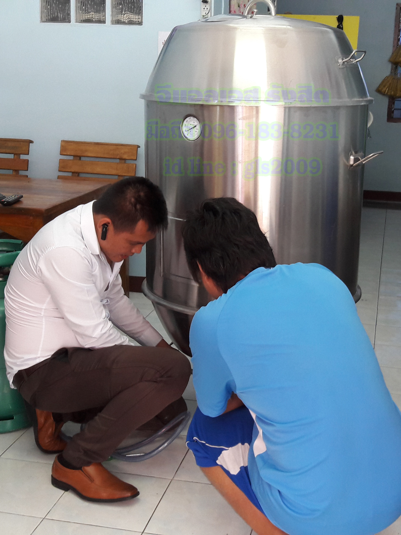 ถังอบเป็ดสแตนเลส80เซน ใช้แก๊ส