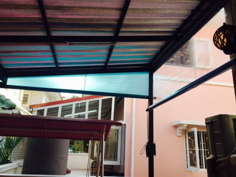 ผ้าใบชักรอก กว้าง 6เมตร สูง 5มตร (ไม่รวมเสาค้ำ) กันสาดผ้าใบ ชักรอกผ้าใบ ผ้าใบม้วนขึ้นลง ผ้าใบม้วนเก็บได้ ผ้าใบตลาดนัด มีทุกสี 6m x 5m