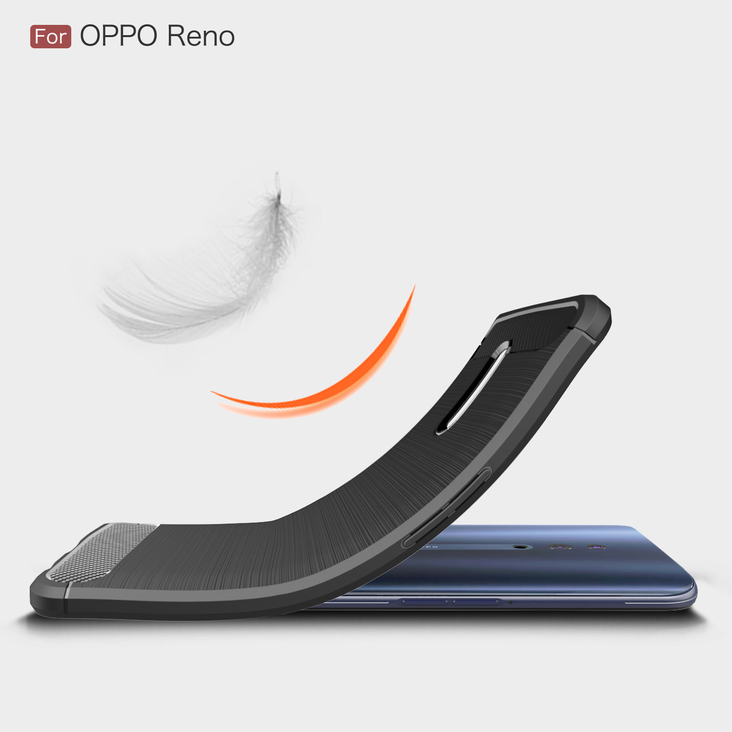 Case OPPO Reno / Pre-order * เคส TPU แบบคาร์บอนไฟเบอร์ทำจากวัสดุ TPU คุณภาพสูงปลอดสารพิษและทนทาน *