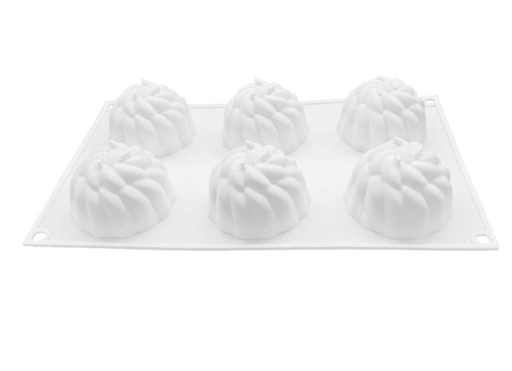แม่พิมพ์ซิลิโคนมูสดอกไม้ 6 ช่อง 90 g 6*3.8 cm 003815