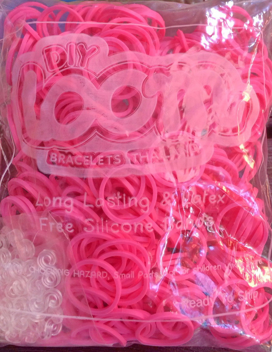 100% Silicone Loom Bands สีชมพูนมเย็น 600 เส้น ( # 16 )