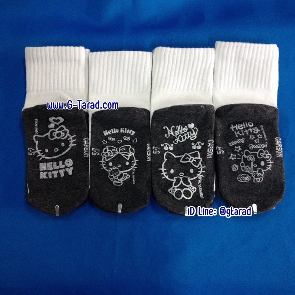 Carson ถุงเท้าคาร์สันข้อสั้นกันลื่น คิตตี้ Kitty ลายกันลื่นขาว