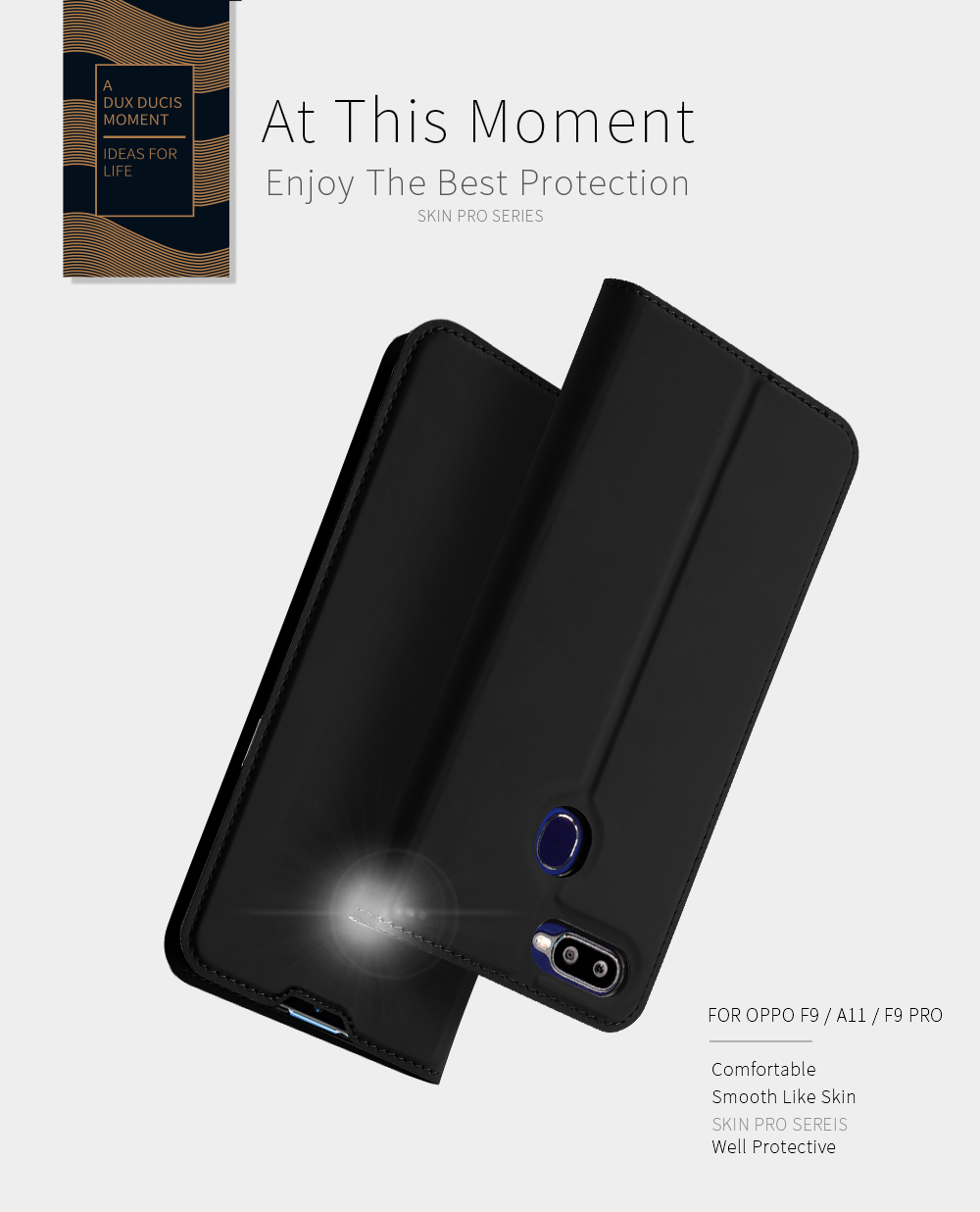 Case OPPO F9 / Pre-Order * DUX DUCIS หนัง PU ที่มีผิวมันเงาและเรียบเนียน *