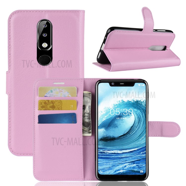 Case Nokia 6.1 Plus / Pre-order * ผิวลิ้นจี่ ช่องเสียบการ์ด Wallet และช่องใส่เงินสด *