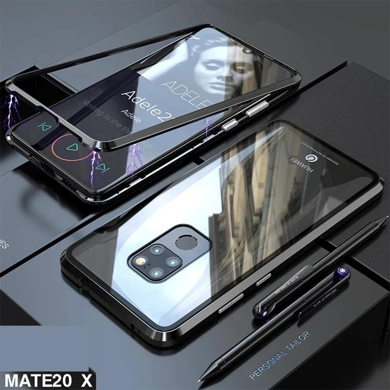 Case Huawei Mate 20 X / Pre-order * เคสกรอบโลหะแม่เหล็ก + ปกหลังกระจกนิรภัย ถอดออกได้ *