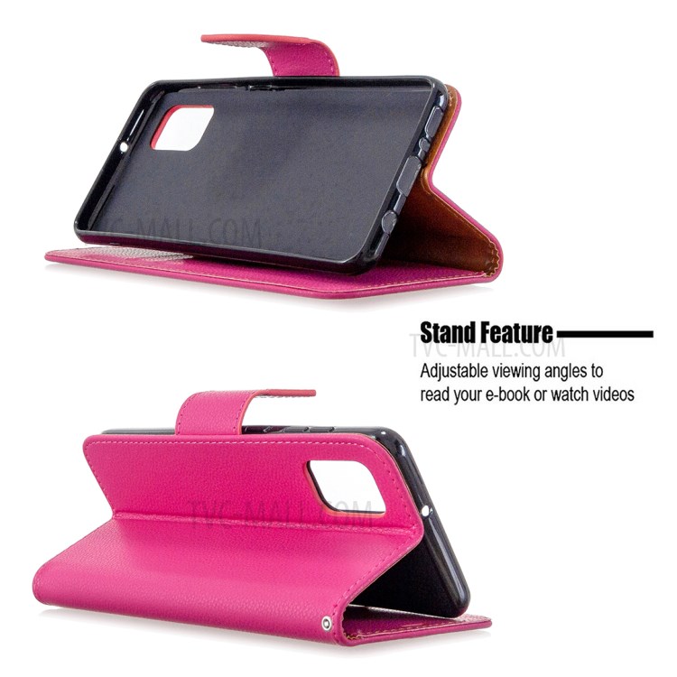 Case Samsung Galaxy A31 / Pre-Order * เคสลิ้นจี่พื้นผิวพร้อมซองหนังขาตั้งกระเป๋าสตางค์ *