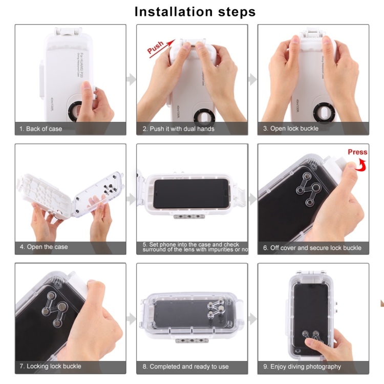 Case Huawei P20 / Pre-order * HAWEEL ตัวเรือนดำน้ำกันน้ำ 40 ม. / 130 ฟุตถ่ายวิดีโอถ่ายเคสใต้น้ำ *