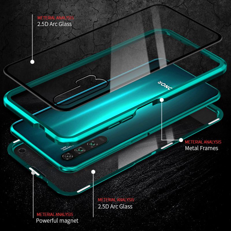 Case Huawei Nova 5T / Pre-order * Fully 360 องศา ความแข็งที่แข็งแกร่งกระจก + กรอบโลหะแม่เหล็ก *