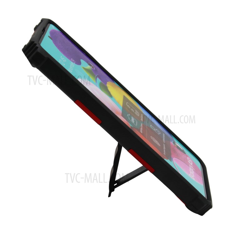 Case Samsung Galaxy A71 / พร้อมส่ง * เคสไฮบริดขาเกราะพีซี TPU กับโลหะแผ่นแม่เหล็ก สร้างด้วยวัสดุพลาสติกและ TPU มีการป้องกันสองชั้น - สีดำ *