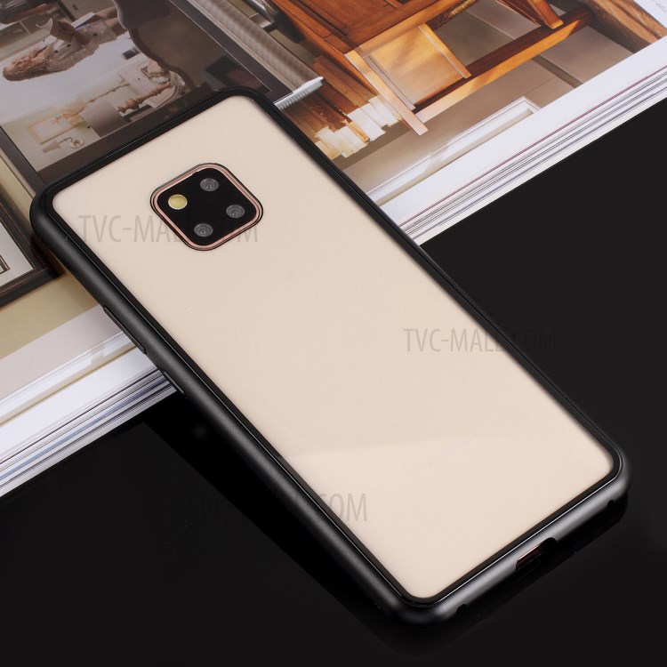 Case Huawei Mate 20 Pro / Pre-order * เคสถอดออกกรอบโลหะแม่เหล็ก + กระจกนิรภัยกลับปกคลุม - ดำ *
