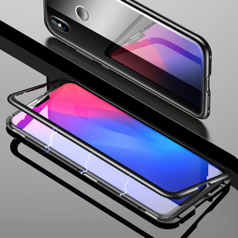 Case Xiaomi Pocophone F1 / พรีออเดอร์ * เคสกรอบโลหะแม่เหล็ก + ฝาหลังโทรศัพท์กระจกนิรภัย *