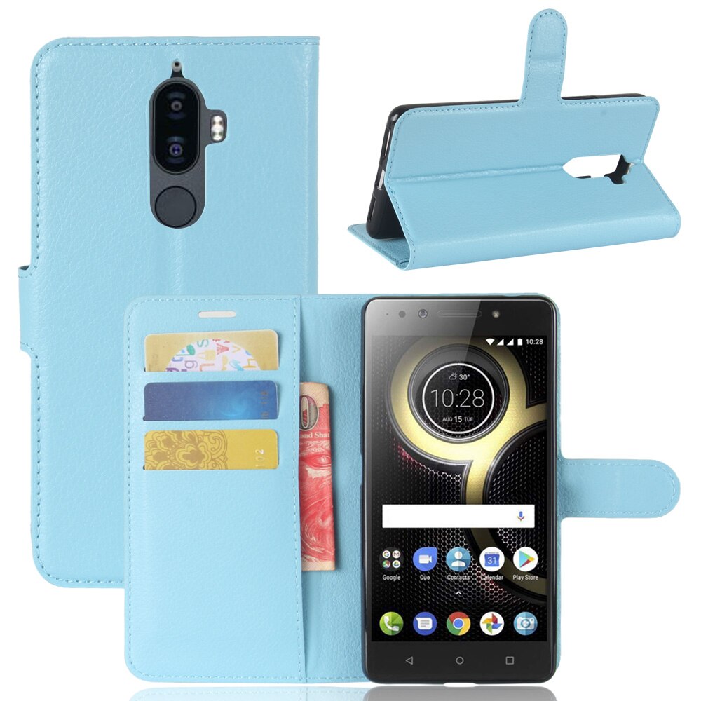 Case Lenovo K8 Note / Pre-order * เคสผิวลิ้นจี่ สไตล์กระเป๋าสตางค์: 3 ช่องเสียบการ์ด 1 + กระเป๋าเงิน *