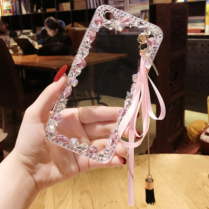 Case Huawei Honnor 3C / Pre-order * เคส PC เเข็ง คริสตัลใส + ริบบิ้นพู่ *