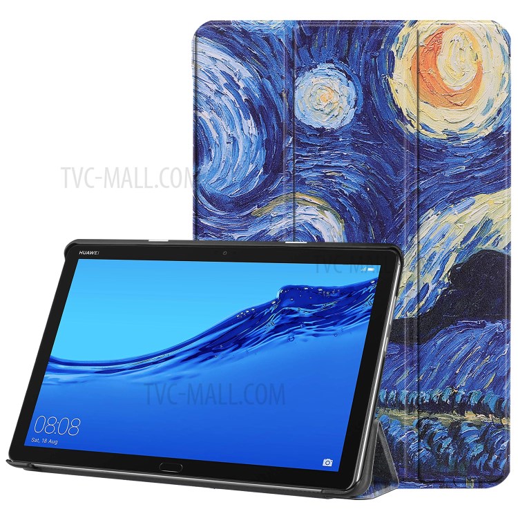 Case Huawei MediaPad M5 Lite 10' / Pre-order * รูปแบบการพิมพ์หนัง PU หน้า + PC หนัง 3 - พับ *