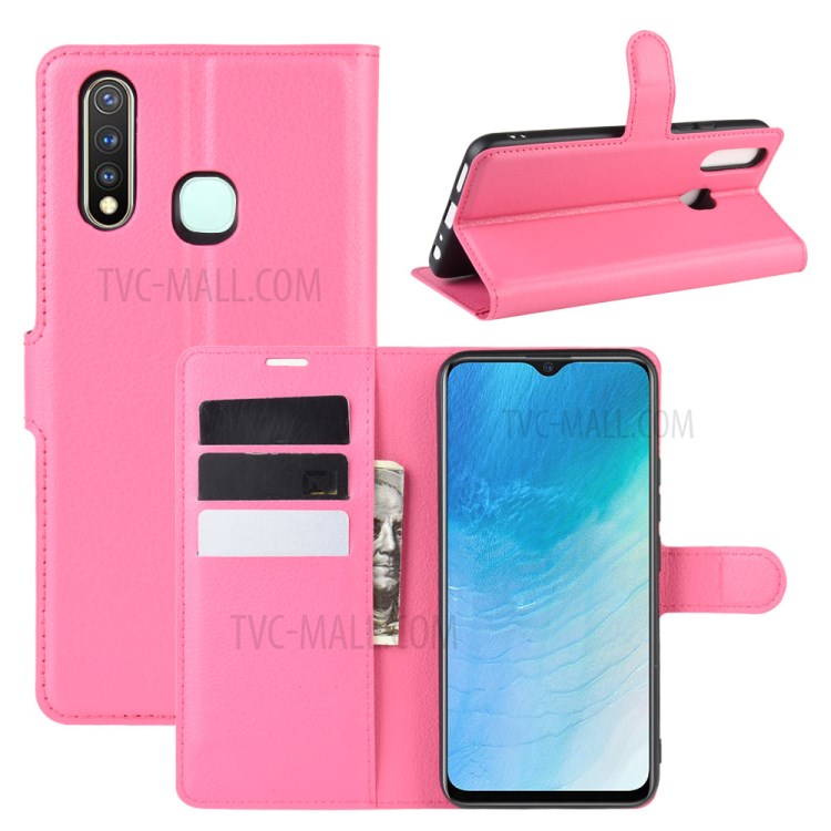 Case Vivo Y19 / Pre-Order * เคสกระเป๋าสตางค์ ซองหนังออกแบบพื้นผิวเรียบลิ้นจี่ *