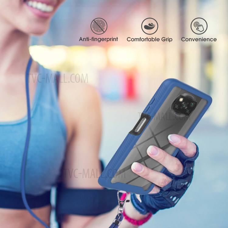 Case Xiaomi Poco X3 Pro / X3 / X3 NFC # Pre-Order * Hybrid Impact Anti-Slip กันกระแทกนุ่ม TPU ฮาร์ดพีซีเคสกันกระแทกพร้อมเชือกเส้นเล็ก *