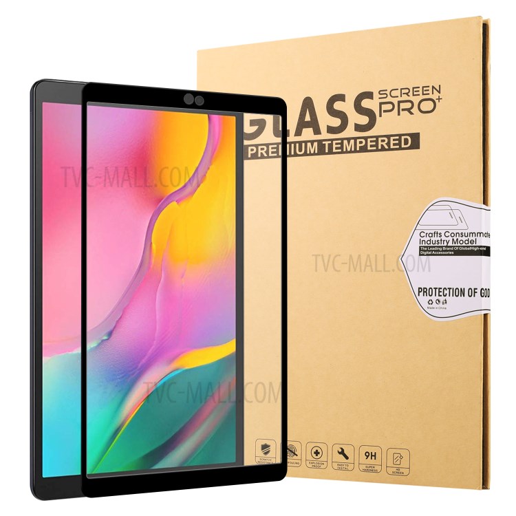 กระจกนิรภัย Samsung Galaxy Tab A 10.1 (2019) / Pre-order * คุ้มครองเต็มหน้าจอผ้าไหมพิมพ์กระจกฟิล์มป้องกัน *