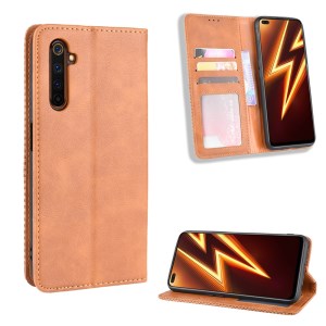 Case Realme X50 Pro 5G / Pre-Order * เคสวินเทจหนังดูดซับอัตโนมัติป้องกันพร้อมขาตั้งกระเป๋าสตางค์ *