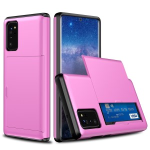 Case Samsung Galaxy Note 20/Note 20 5G / Pre-Order * เคสช่องการ์ดสไลด์ PC + TPU Combo ช่องเสียบการ์ดออกแบบสไลด์สร้างสรรค์ที่ด้านหลัง *