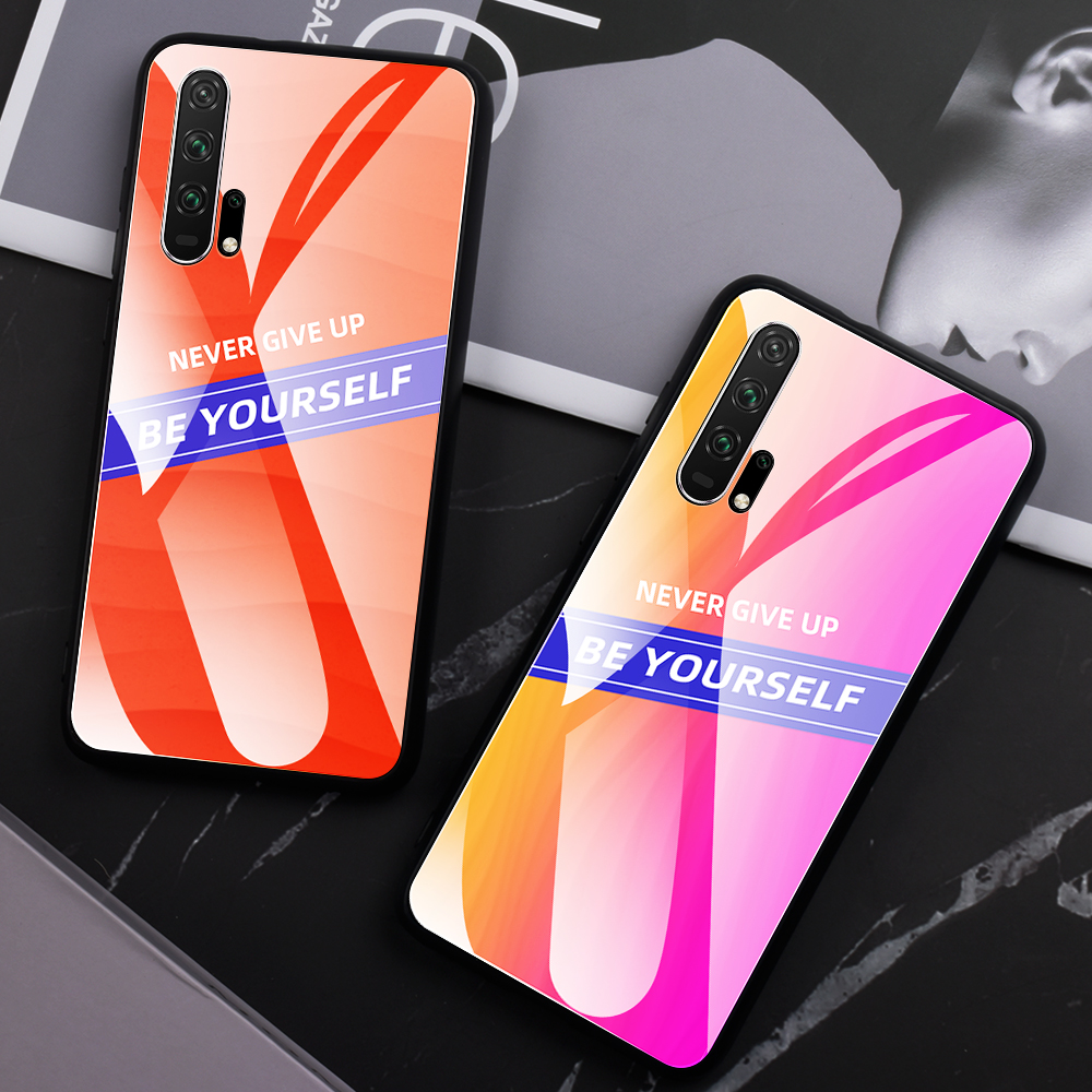 Case Huawei Nova 5T / Pre-order * เคสแบบกระจกนิรภัย PC TPU กระจกหลังมีความแข็ง 9H ป้องกันรอยขีดข่วนและทนต่อการสึกหรอ *