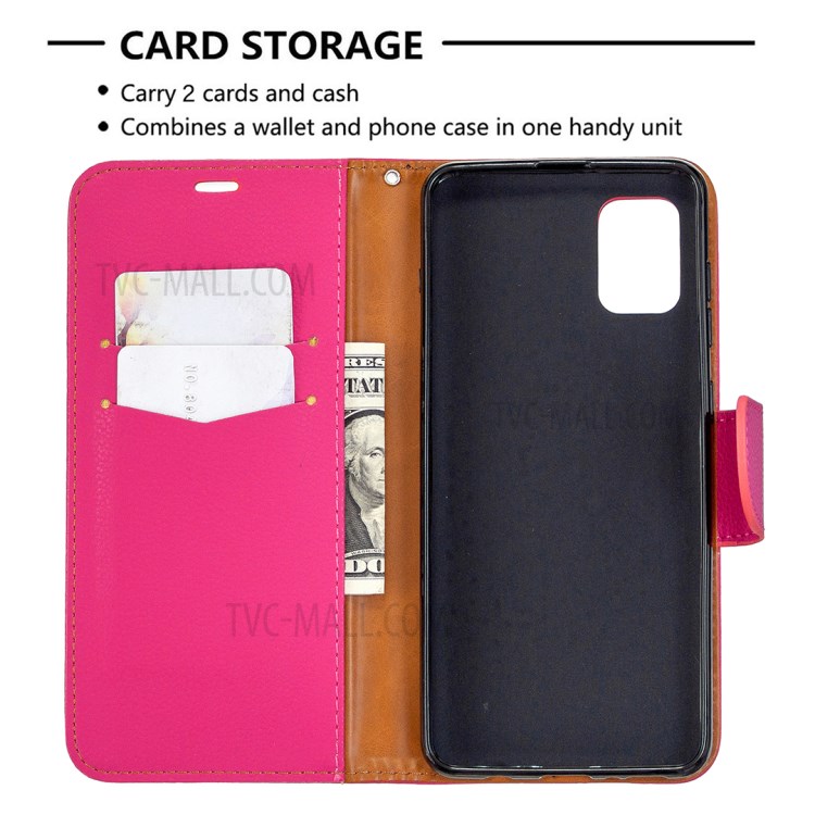 Case Samsung Galaxy A31 / Pre-Order * เคสลิ้นจี่พื้นผิวพร้อมซองหนังขาตั้งกระเป๋าสตางค์ *