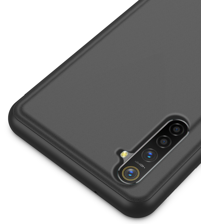 Case Realme 6 Pro / Pre-Order * เคสดูหน้าต่างกระจกชุบหนังพื้นผิว ทำจากวัสดุหนัง PC + PU หน้าต่างโปร่งแสงเพื่อการดูข้อมูลที่ง่าย *