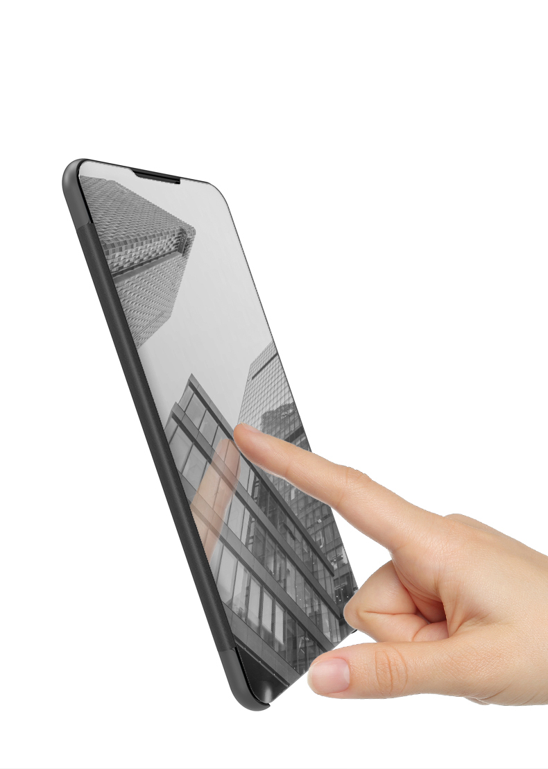 Case Huawei Nova 4 / Pre-Order * หน้าต่างโปร่งแสงเพื่อการดูข้อมูลที่ง่าย พื้นผิวกระจกชุบสามารถใช้เป็นกระจก *